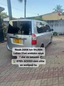 Bei ya Toyota Noah 2008 Sokoni Dar es salaam Tanzania