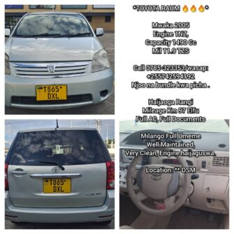 Price of Used Toyota Raum 2005 for Sale in Dar es Salaam Tanzania