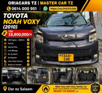Price of Used Toyota Noah 2010 for Sale in Dar es Salaam Tanzania