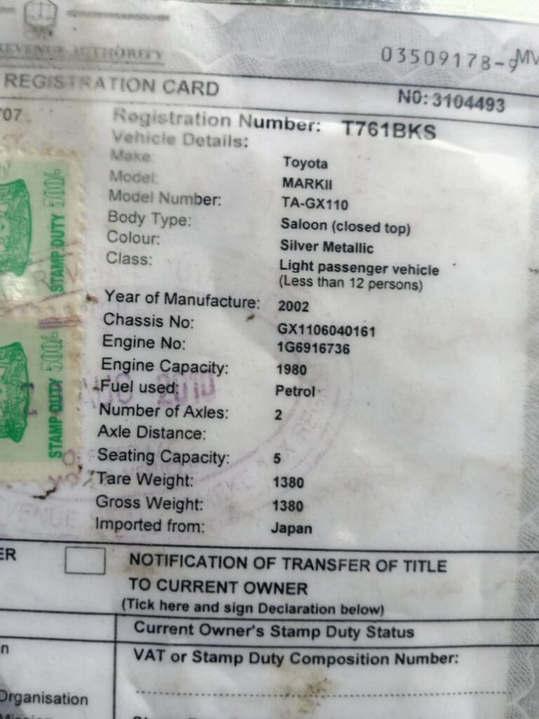 Bei ya Toyota Mark II 2002 Sokoni Dar es Salaam Tanzania